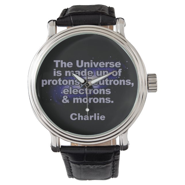 Funny "L'Univers" nom personnalisé montres (devant)