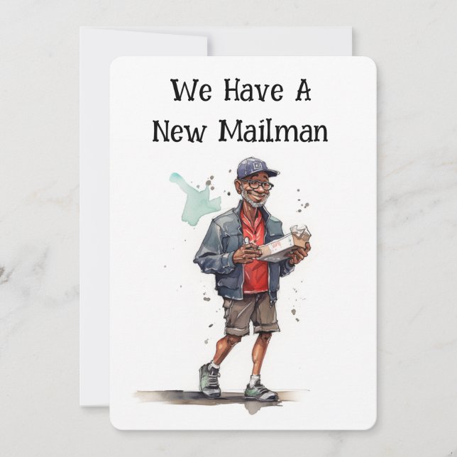 Funny Mailman Moving Faire-part Cartes (Devant)