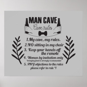 Funny Man cave Accueil bar mot art Poster