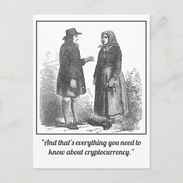 Funny Mansplaining CryptoCurrency carte postale (Devant)