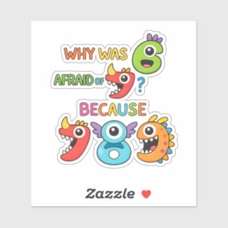 Funny Math Joke Numbers Sticker for Kids