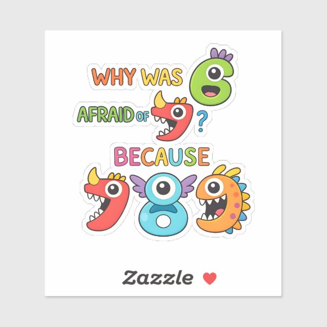 Funny Math Joke Numbers Sticker for Kids (Feuille)