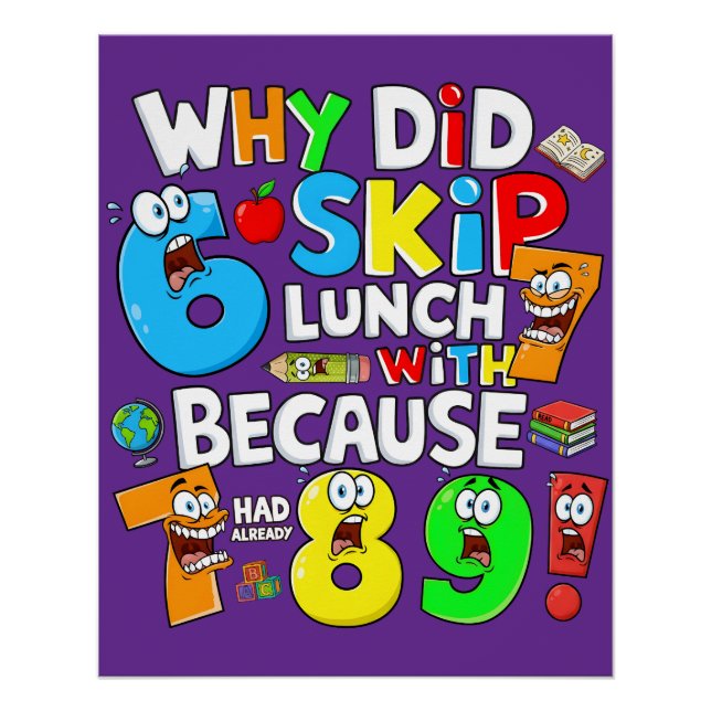 Funny Maths Poster for Kids UK Classroom Joke (Devant)