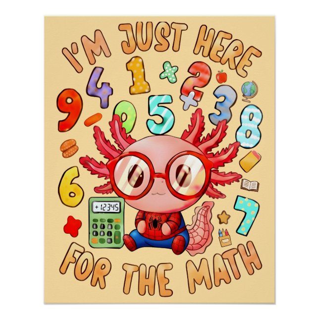 Funny Maths Poster for Kids UK Classroom Wall Art (Devant)