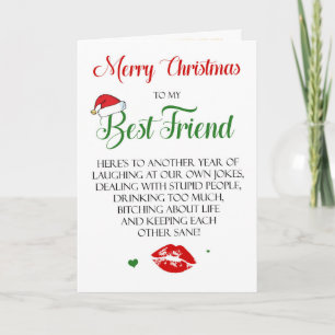 Funny Meilleur Ami Carte de Noël pour Bestie