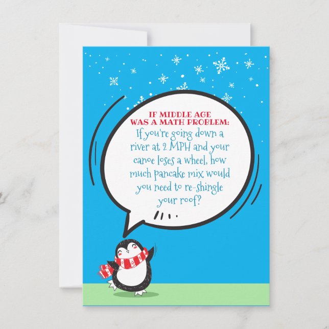 Funny Middle Age Math Problem Birthday Card (Devant)