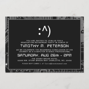 Funny Minimal Computer Science Invitation gris
