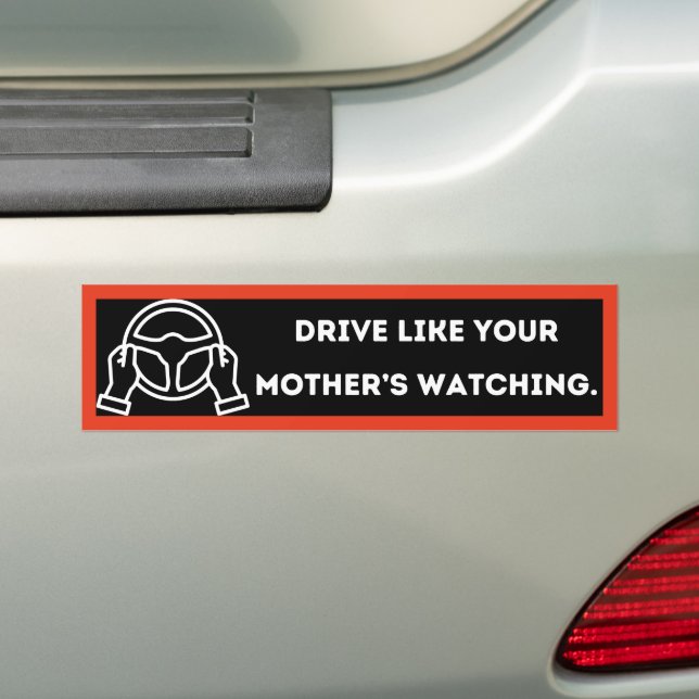 Funny Minimalist Safe Driving Bumper Sticker (En voiture)