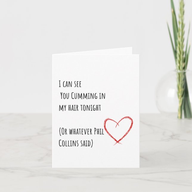 Funny Minimalist Valentines Carte de jour Phil Col (Devant)