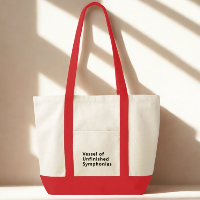 Funny Modern Typography Black Text Tote Bag (Funny modern humor quote tote bag)