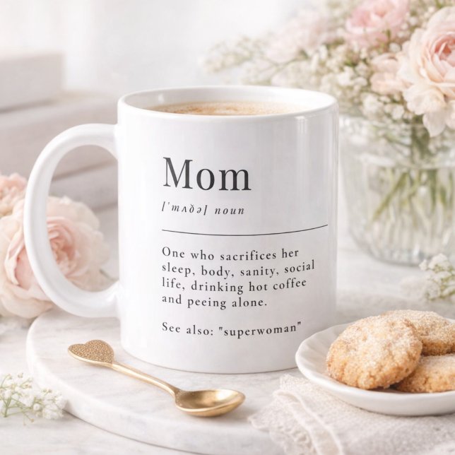 Funny Mom Definition Mug With Photo Grid (Créateur téléchargé)