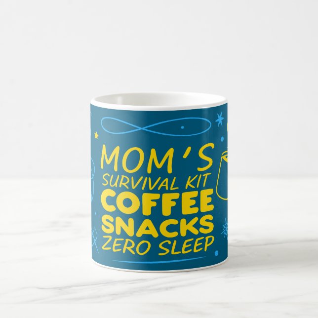 Funny Mom Survival Mug 2026, Tired Mom Mug (Centre)