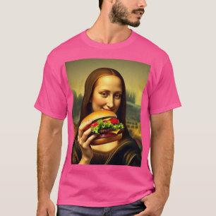 Funny Mona Lisa Burger T-shirt