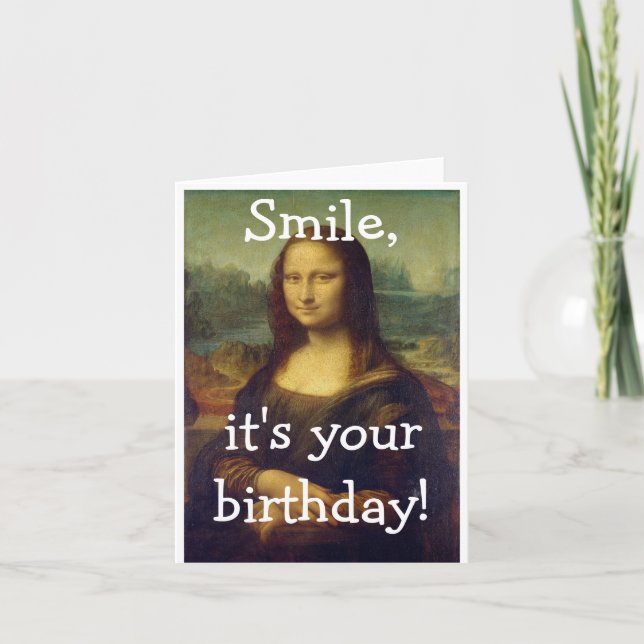 Funny Mona Lisa Carte d'anniversaire (Devant)