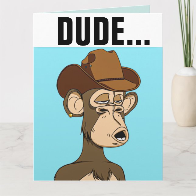 FUNNY MONKEY ANNIVERSAIRE CARTE SURTAILLÉE (Devant)