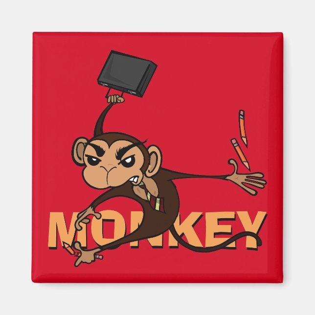 FUNNY MONKEY CARRÉ MAGNET (Devant)