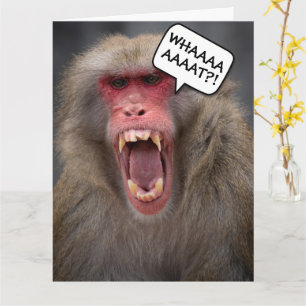 FUNNY MONKEY SUR LA COLLINE ANNIVERSAIRE CARTE DE