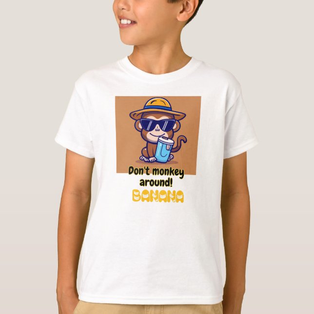 Funny Monkey TShirt - Don't Monkey Around - Banana (Devant)