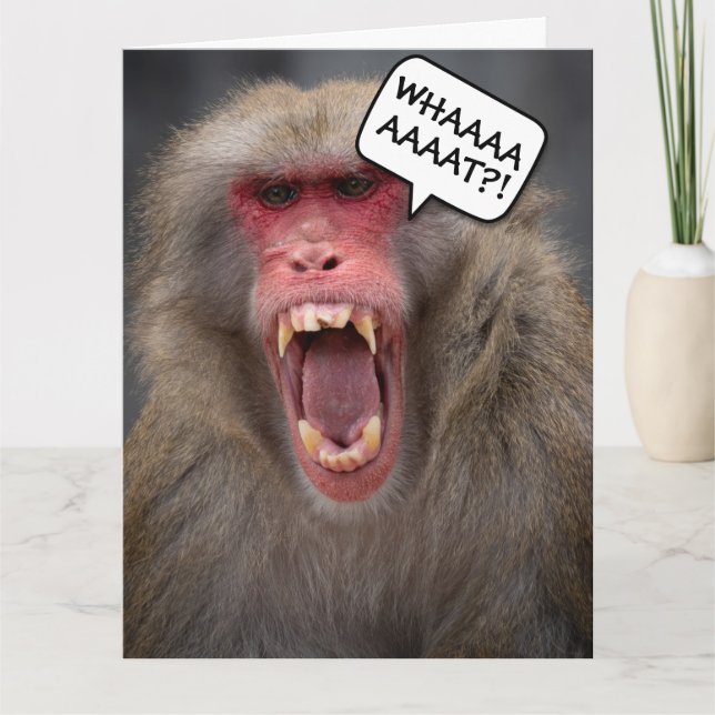 FUNNY MONKEY vieillir CARTE DE RECONNAISSANCE ANNI (Devant)