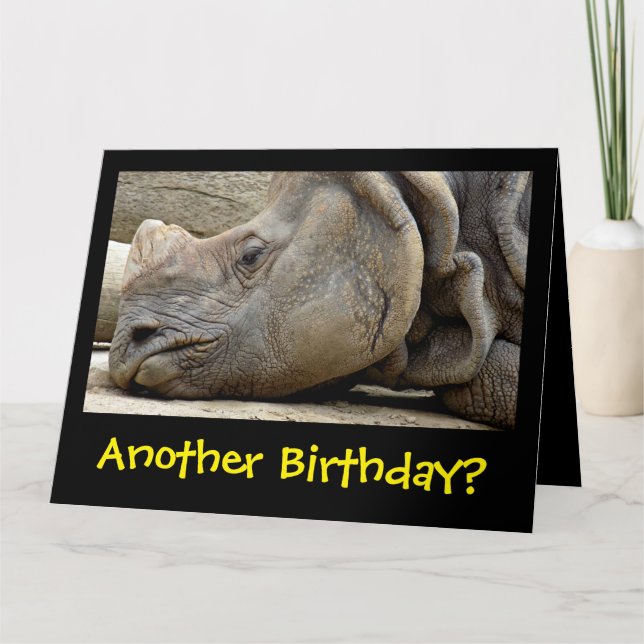Funny Mopey Face Rhino Obtenir la carte Anniversai (Devant)