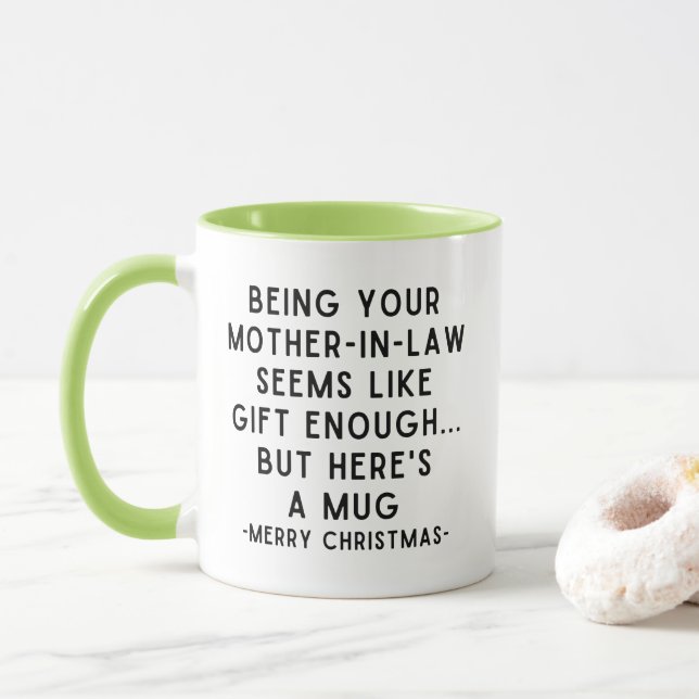 Funny Mother In Law Mug Christmas gift for MIL (Avec donut)