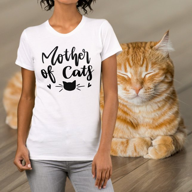 Funny Mother of Cats Black Wording T-Shirt (Créateur téléchargé)