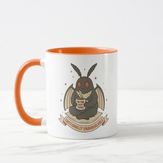 Funny Mothman Mug – Emotional Support Cryptid Coff (Gauche)