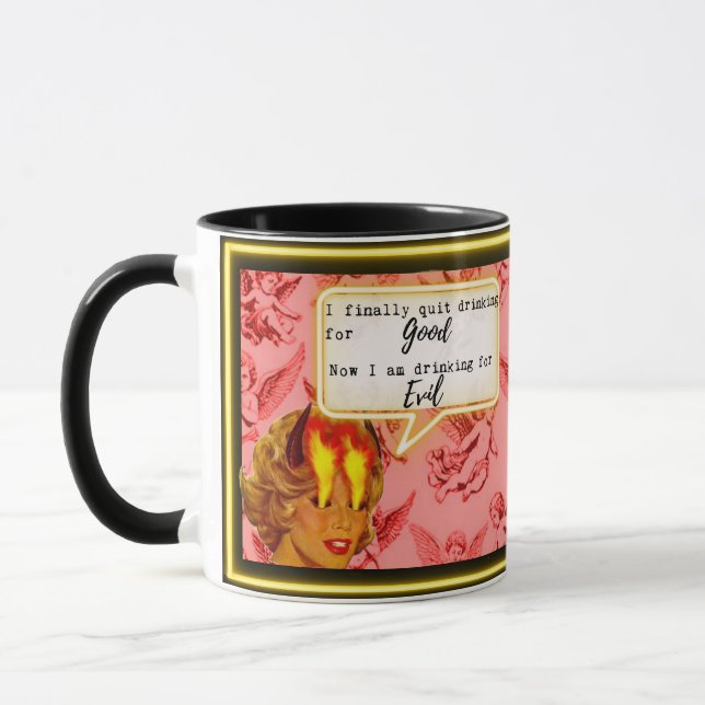 Funny Mug Coffee Best Friend Gift "Good/Evil" (Gauche)