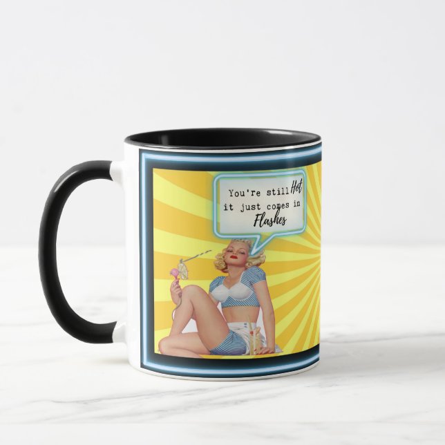 Funny Mug Coffee Best Friend Gift "Hot Flash" (Gauche)