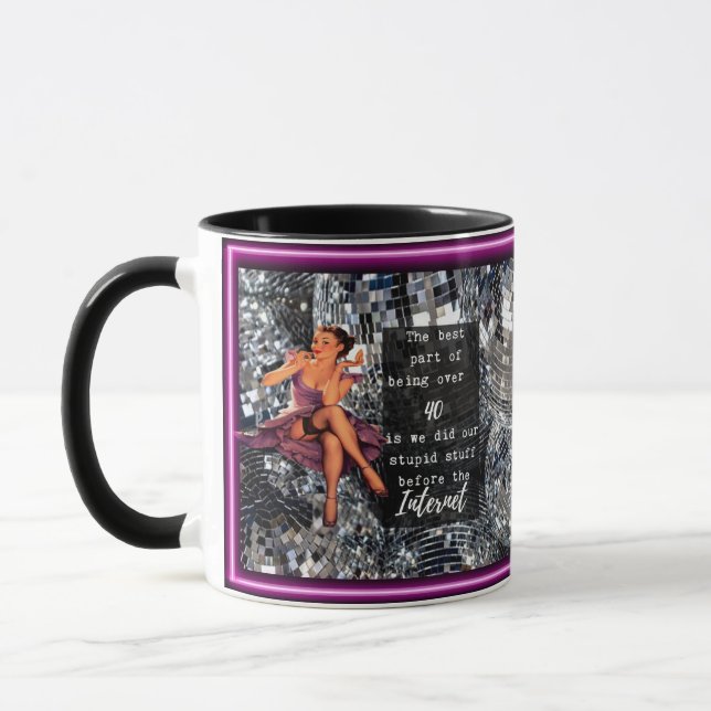 Funny Mug Coffee Best Friend Gift "Over 40" (Gauche)
