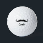 Funny Mustache nom personnalisé balles de golf<br><div class="desc">Voir mon magasin pour plus d'articles de moustache.</div>