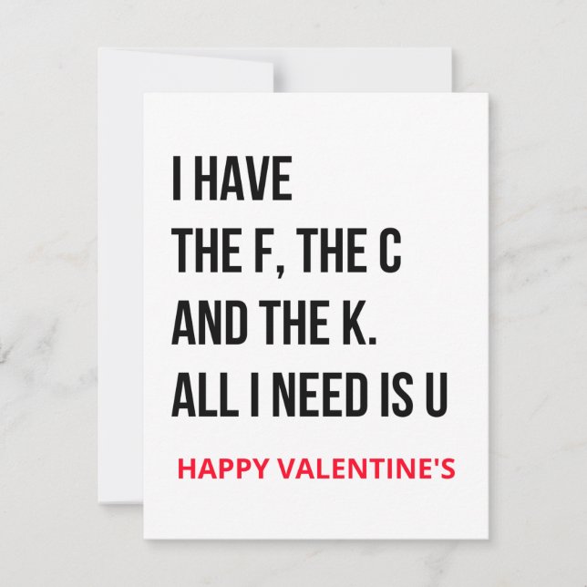 Funny Naughty Dirty Valentines carte de jour  (Devant)