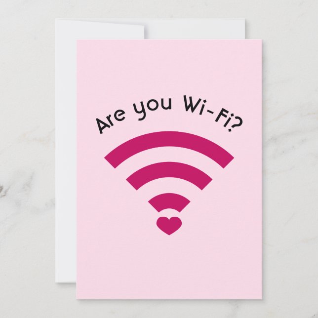 Funny Nerdy Wi-Fi Valentines Carte Plat (Devant)