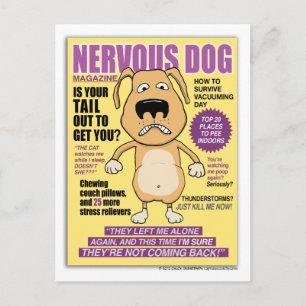 Funny Nervous Dog Magazine carte postale