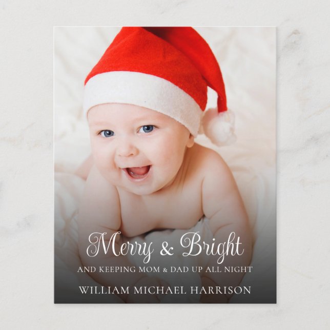Funny New Baby Faire-part Photo Holiday Card (Devant)