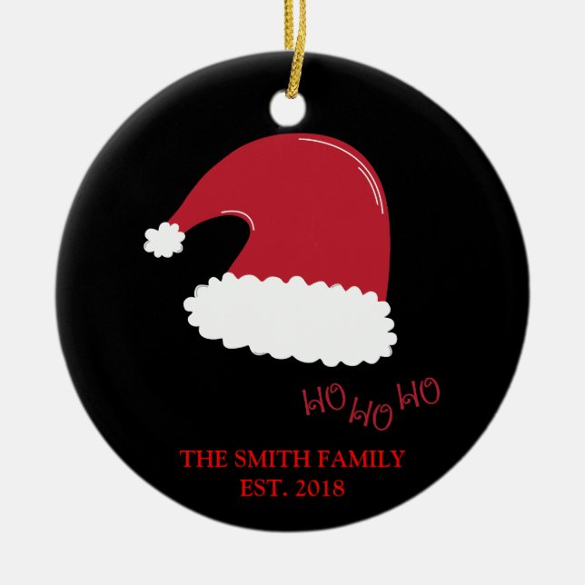 Funny Noël Père Noël établi ornement de famille ét (Devant)