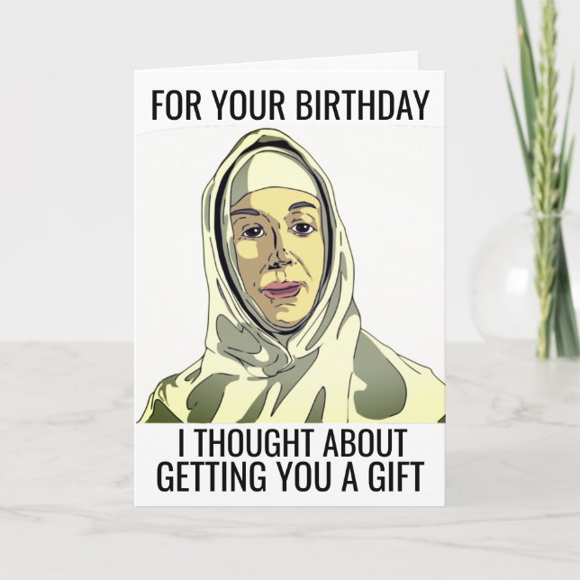 FUNNY NUN CARTE DE SALUT D'ANNIVERSAIRE (Devant)