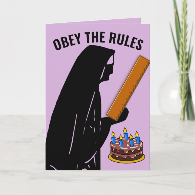 FUNNY NUN CATHOLIQUE ANNIVERSAIRE OBEY CARTES DE S (Devant)