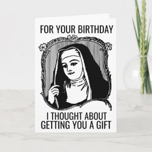 FUNNY NUN CATHOLIQUE CARTE DE SALUT D'ANNIVERSAIRE