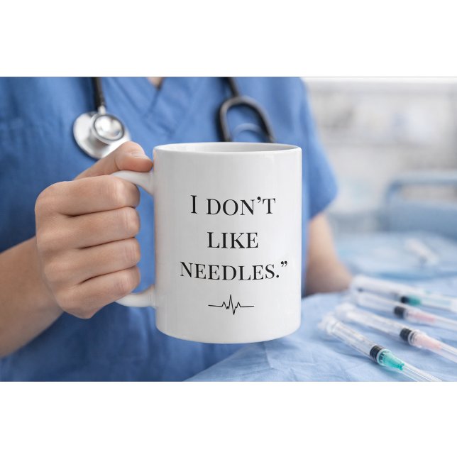 Funny Nurse Mug “I Don’t Like Needles” Custom Gift (Créateur téléchargé)