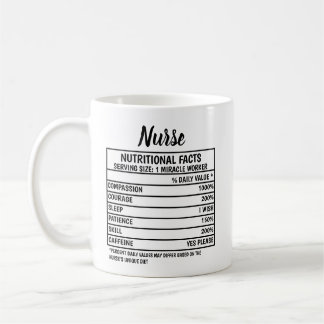 Funny Nurse Valeur nutritive Cadeau Café Mug