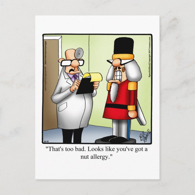 Funny Nutcracker Nut Allergy Humour Carte postale (Devant)
