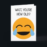 Funny Orange riant Visage Emoji Carte Anniversaire<br><div class="desc">Vous connaissez quelqu'un qui s'y lève depuis des années ? Cette drôle de carte d'anniversaire est parfaite pour envoyer des larmes de joie à leur chemin. Présente une illustration d'un visage riant orange dans un style moderne, dessiné à la main. Le message à l'avant et à l'intérieur de cette carte...</div>