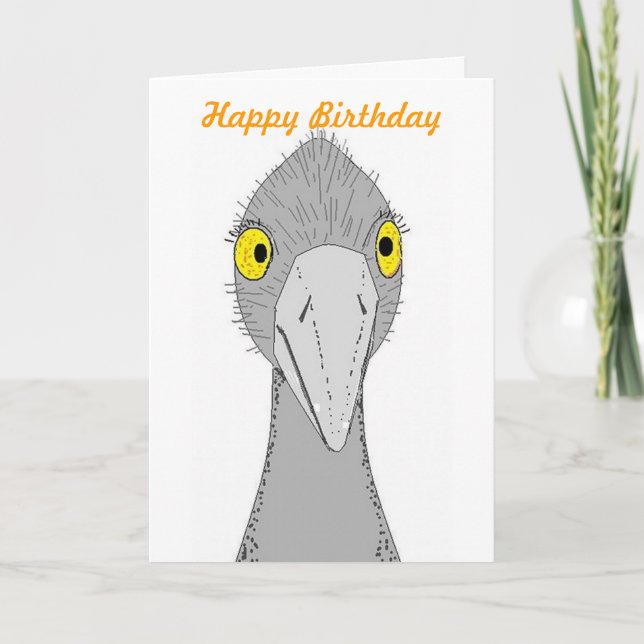 Funny Ostrich carte d'anniversaire (Devant)