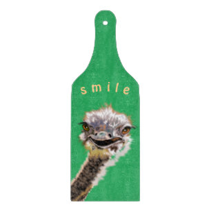 Funny Ostrich Planche à découper sourire - Couleur