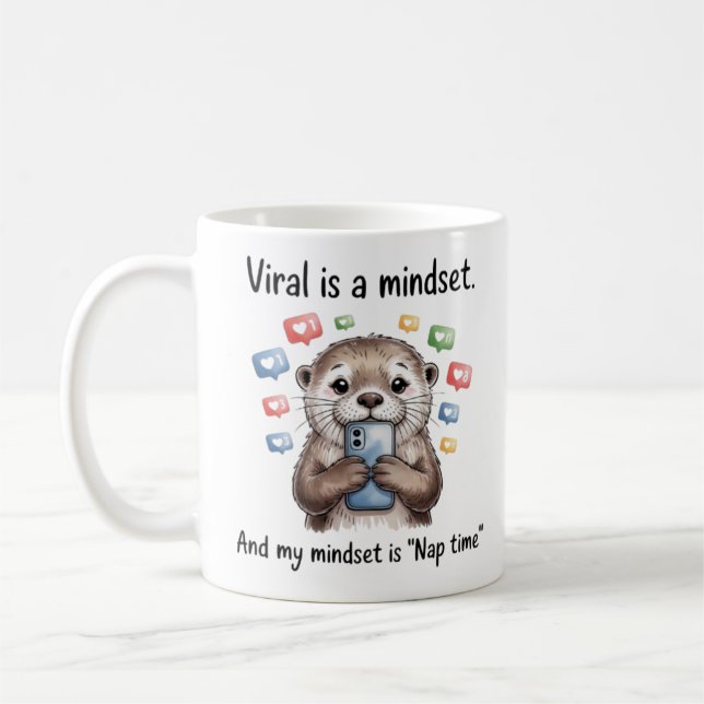 Funny Otter Nap Time Mug - Viral Mindset Coffee Cu (Gauche)