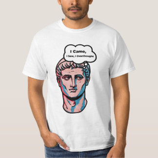 Funny Overthinking Roman Statue Pop Art T-Shirt