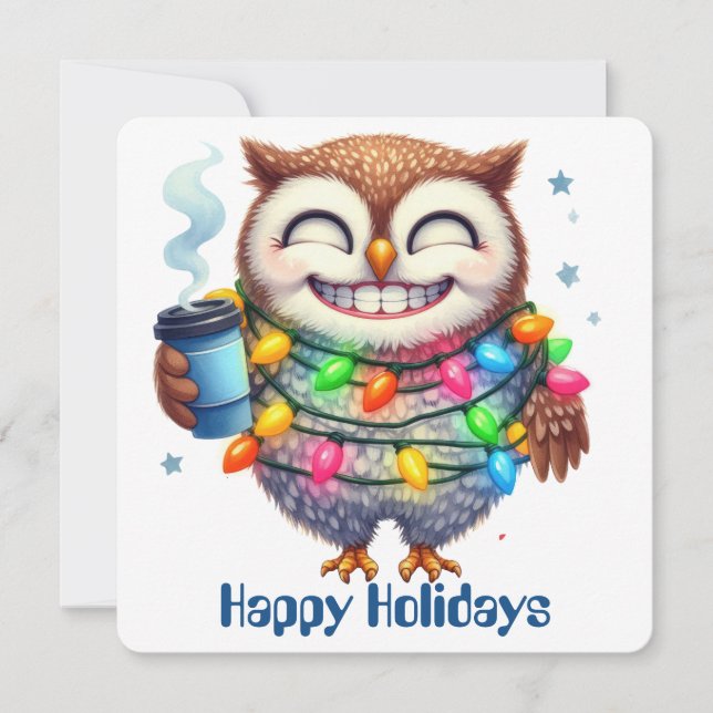 Funny Owl Carte de voeux (Devant)