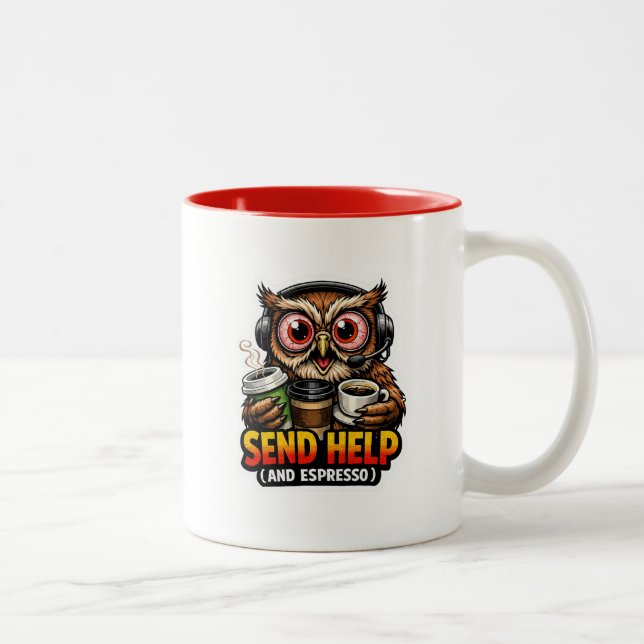  Funny Owl Coffee Espresso Office Mug (Droit)