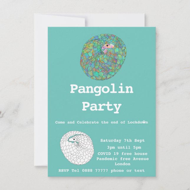 Funny Pangolin verrouillé gratuit Covid19 humour P (Devant)